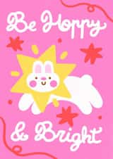 Cute Christmas Card - Bunny Card - Be Hoppy & Bright created by Gema Melgar