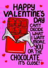 Funny Valentine’s Day Card – Can’t Choose Between You or the Chocolate created by Louise Burgoyne