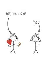 Cute Valentine's Day/Anniversary Card - Me, In Love - LGBTQ+ created by Alice Mole Illustration