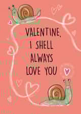 Cute Snail Valentine's Day Card For Significant Other created by Holly Bushnell Illustration