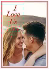 Personalised Valentines Day Photo Card created by I AM A - Modern Valentine's Day Love Photo Card - Minimalist Couple Portrait - I Love Us