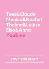 Galentines Bestie Card – Friends & Frozen Inspired Iconic Duo List created by Making Lemonade