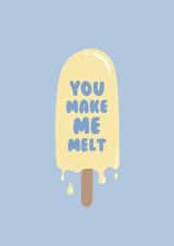 Illustrated Love Card - Ice Lolly - You Make Me Melt created by Ella Goddard