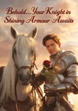 Funny Valentine's Day Card - Your Knight in Shining Armour Awaits created by Bonne Nouvelle