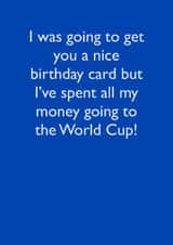 Funny World Cup birthday card created by Two Three Five Design