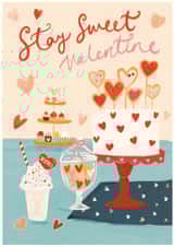 Cute Valentine’s Day Card – Sweet Desserts & Hearts – Stay Sweet created by Krupali Patel