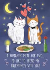 Cute Cat Couple Card for Valentine's Day created by Holly Bushnell Illustration