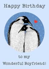 Cute Birthday Card - For Boyfriend - Penguins created by Beth Higgins Art