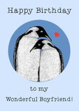 Cute Birthday card for Boyfriend- Penguins created by Beth Higgins Art