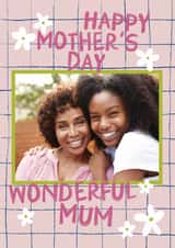 Personalised Mothers Day Photo Card created by Sweetlove Press - Classic Mother's Day Card - Wonderful Mum - Flowers