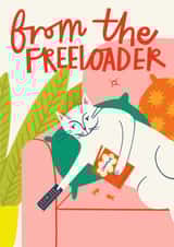 Funny Birthday Card - Freeloading Cat created by AbiGoLucky