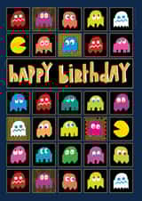 Pac-Man Happy Birthday Card created by Paper Salad