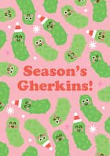 Funny Christmas Card - For Pickle Lovers – Funny Season’s Gherkins Pun created by Studio Boketto