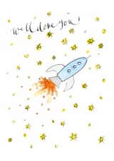 Classic Congratulations Card - Well Done - Rocket created by Gabrielle Solly Illustration