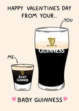 Cute Baby Guinness Valentine's Day Card For Boyfriend/Husband - Split The G created by YAWN DESIGNS