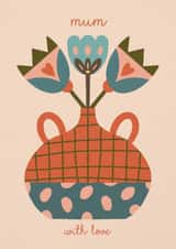 Arty Mother's Day/Birthday Card - Flower Vase created by NICHOLA COWDERY ILLUSTRATIONS 