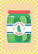 Cute Anniversary/Valentine's Day Card - Love You Pickle - Pickle created by Studio Boketto