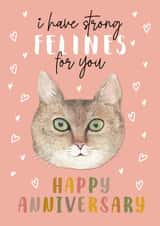 Cat Anniversary - I have Strong Felines for you Watercolour created by Michelle Khoury