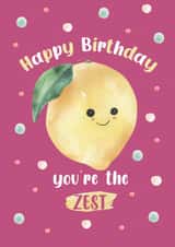 Happy Birthday - You're the Zest - Lemon Card Watercolour Cute and Fun created by Michelle Khoury