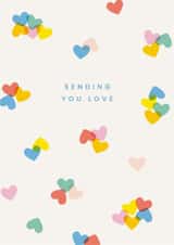 Classic Birthday Card - Sending Love - Confetti Hearts created by Ellen Schlegelmilch