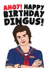 Fun Birthday Card - Happy Birthday Dingus - Steve Harrington - Stranger Things created by Studio Doodles