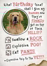 Personalised Birthday Photo Card created by Emma Proctor - Funny Birthday Card - Human Treat