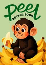Cute Get Well Card - Monkey - Peel Better Soon created by Folio | Ian Owen