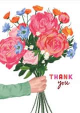 Illustrated Bunch of Flowers - Thank You Card created by Debbie Daley Illustrations