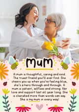 Personalised Mothers Day Photo Card created by Joanne Hawker - Classic Mother's Day Card - Heartfelt Poem - Caring And Kind