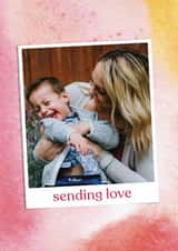 Personalised Valentines Day Photo Card created by Cindy Reynolds - Classic Valentine's Day Card - Sending Love - Watercolour Polaroid