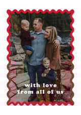 Personalised Valentines Day Photo Card created by Cindy Reynolds - Classic Christmas/Valentine's Day Card - All Of Us - Squiggle Frame