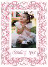Personalised Valentines Day Photo Card created by Cindy Reynolds - Classic Valentine's Day Card - Pretty Heart Frame