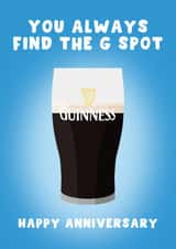 Cheeky Anniversary Card - For Him - Guinness - G Spot created by Pink Peach Cards