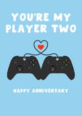 Cute Anniversary Card - My Player 2 - For Him created by Pink Peach Cards