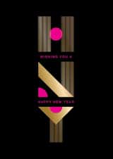 Stylish Funky Typographic New Year Card for Friends created by Kelly Price