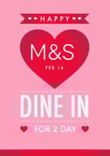 Fun Valentine's Day Card - M&S - Dine In For 2 created by Mrs Best Paper Co.