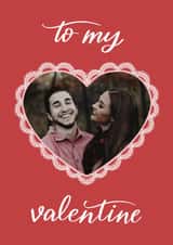 Personalised Valentines Day Photo Card created by Grey Street Paper - Classic Valentine's Day Card - Lace Heart Frame