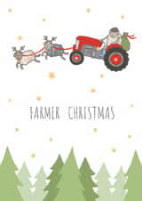 Funny Farmer Sheep & Tractor Christmas Card created by FELLTARN
