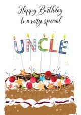 Traditional Birthday Card - For Uncle - Cake created by Katie Phythian Design
