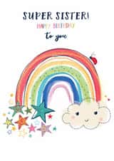 Cute Birthday Card - For Sister - Rainbow created by Katie Phythian Design