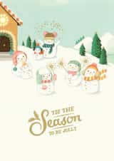Cute Christmas Card - Jolly Snowmen created by Ohh Deer