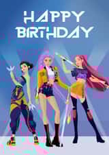 Fun Birthday Card - KPop Demon Hunters - Happy Birthday created by Pink Peach Cards