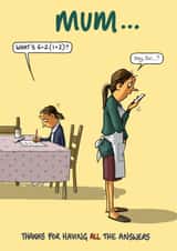 Funny Mother's Day Card - Homework Answers created by Bryony Jackson Walters