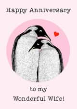Cute Anniversary card for Wife- penguins created by Beth Higgins Art