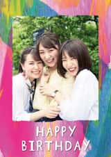 Personalised Birthday Photo Card created by size3art - Classic Birthday Card - Abstract Paint