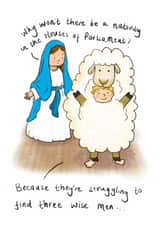 Political Christmas card- three wise men created by Rosie Johnson Illustrates