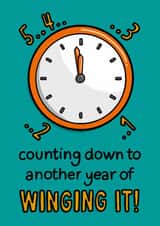Funny New Year Card - Counting Down - Winging It created by TeePee Creations