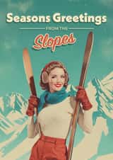Classic Christmas Card - Vintage Skiing - From The Slopes created by Bonne Nouvelle