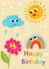 Happy Birthday – Smiling Sun & Rainbow Card created by Stephanie Webb-Bowen
