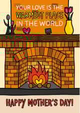 Warmest Place Mum Card - Cute Mothers Day Card - Love You Mum Card created by TeePee Creations